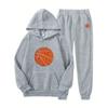 Couple's outfit solid color printed hoodie sports loose hoodie can be used as a logo, European and American casual sweatshirt