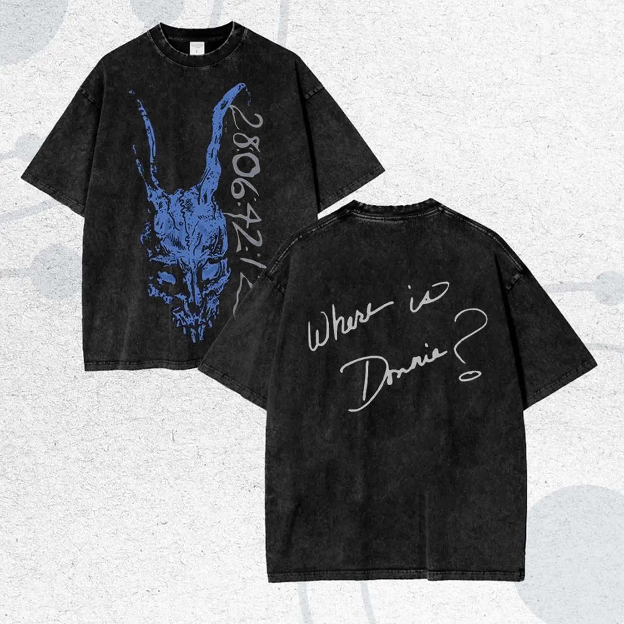 Retro Donnie Movie T-shirt, Darko Science Fiction Streetwear, Psychological Thriller Fan, Washed and Distressed T-shirt 3XL