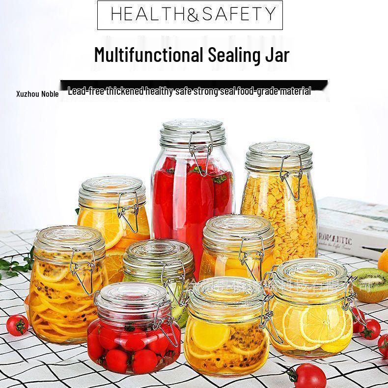 Small Capacity Snap Lid Glass Storage Jar for Dried Fruit & Tea