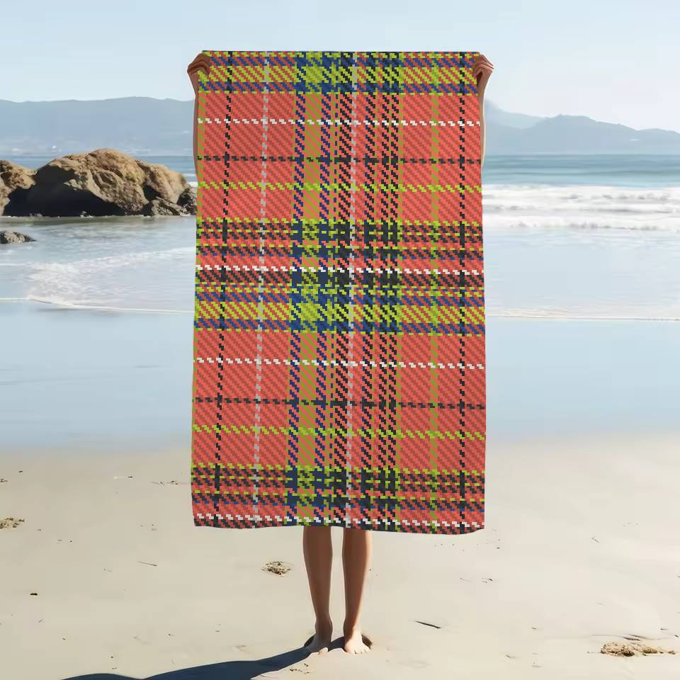 Scottish Tartan Print Beach Towel For Kids Bath Towel Pool Towel Vacation Gift Picnic Towel Party Gift