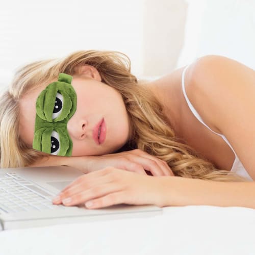 Frog Sleeping Mask, Cute Eyeshades for Sleeping, Soft Eye Patch for Adults, Kids Sleep Eye Cover, Frog Design Sleep Mask, Contoured Sleep Mask 8.66x3.