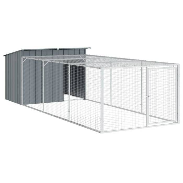 VidaXL Dog Niche with Yard, Puppy Cage with Door and Latch, House with Extended Yard for Pets, 3214223
