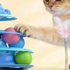 1pcs 4-Layer Feather Cat Turntable With Fun Toy Ball And Playing Stick - Interactive Toy For Cats