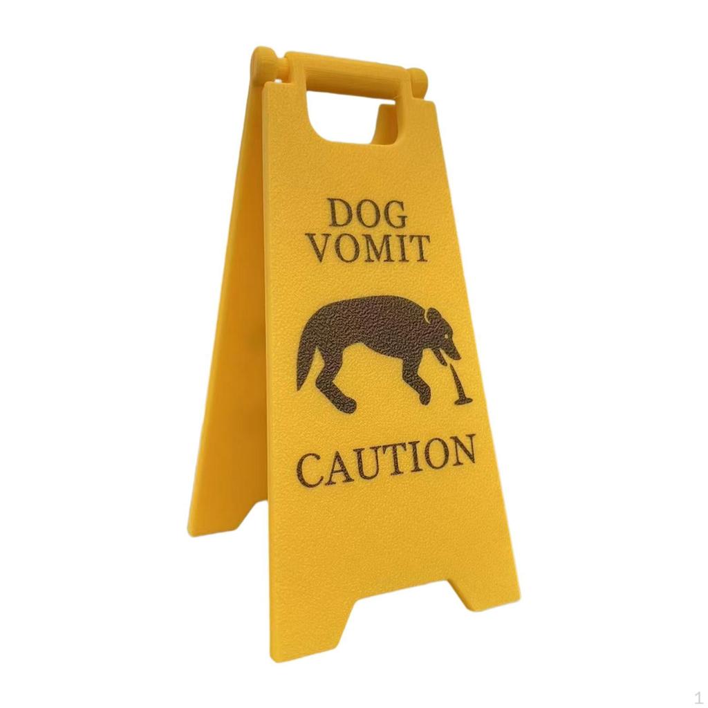 Dog Vomit Caution Sign Warning Funny Trick Gift Tabletop Decoration