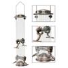 Metal Bird Feeder Automatic Transparent Bird Food Dispenser Large Capacity Waterproof Bird Feeding Bowl Outdoor