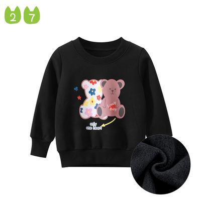 Korean Style Children's Sweater Fleece-Lined Baby Girl Clothes