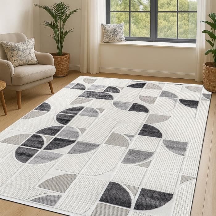 Tapis scandinave moderne gris 120x180