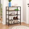 “Wrought Iron Multi-Layer Shoe Rack: Indoor & Outdoor Vertical Shoe Storage Cabinet”