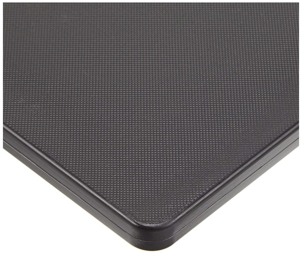 Sato Metal Industries SALUS Black Cutting Board, Large, Polypropylene, Antibacterial