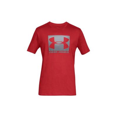 Logo Print Comfortable Loose Training Sports Crew Neck Short Sleeve T-Shirt Men Tops Red 1329581-600