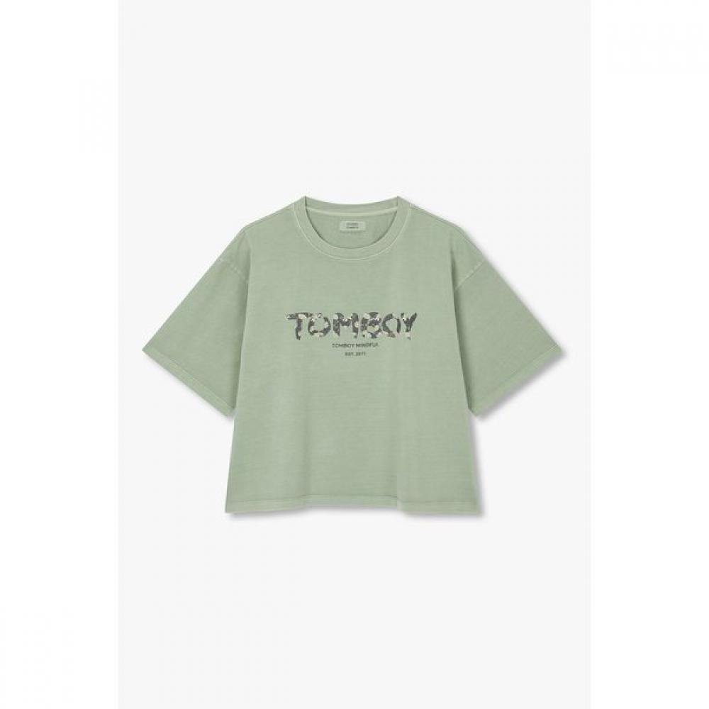 STudio Tomboy LeTTering Crop T shirT 9176322972 light khaki/OS