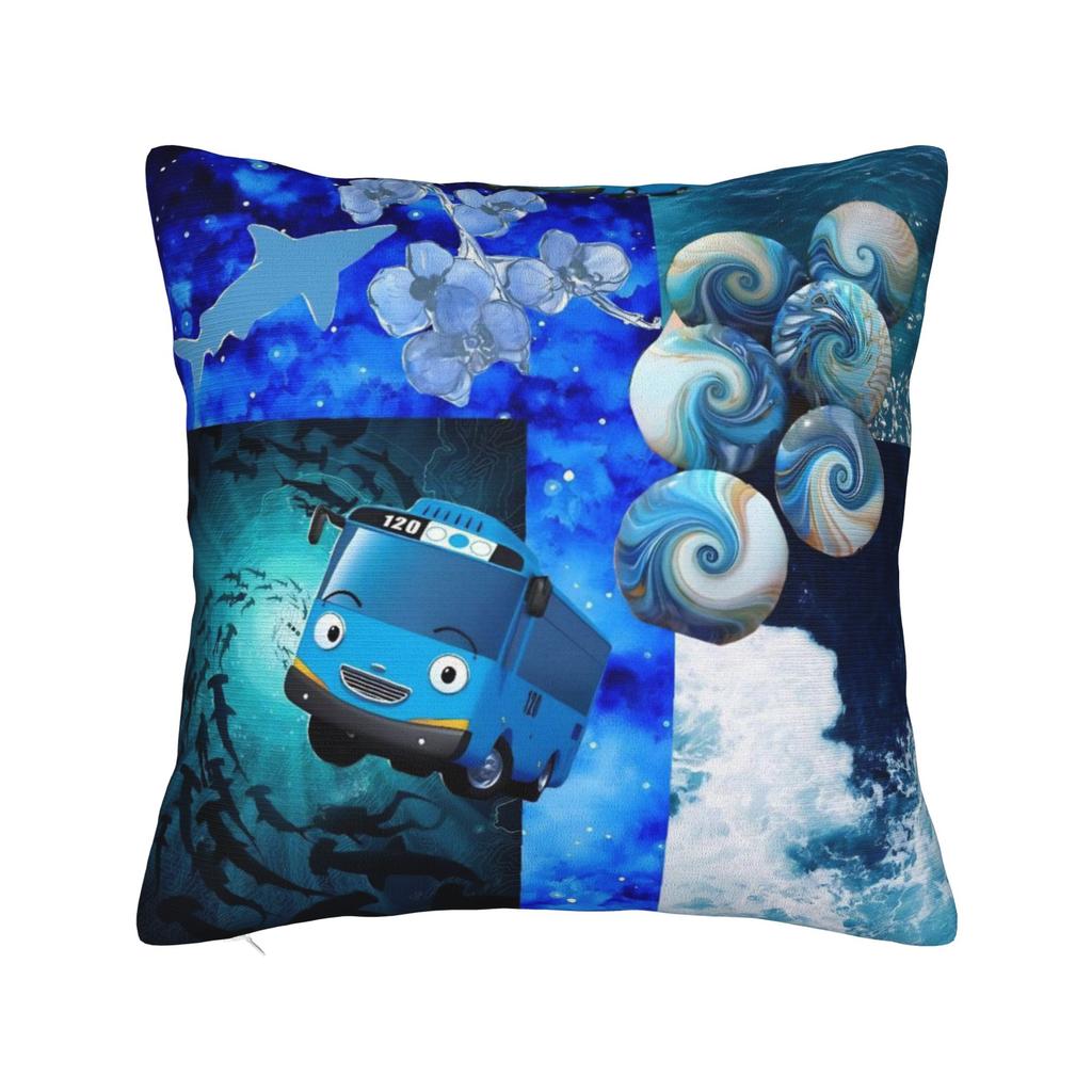 Decorative Pillowcase Tayo The Little Bus Product Home Throw Pillow Case Cover Zippered MultiSize