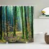 Berkenbomen Boslandschap Douchegordijn Waterdichte Stof Badkamer Gordijnen Natuurlijk Landschap Bad Scherm Met 12 Haken