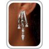 Triple Huggie Stacked Earrings for Women Gold Chain Drop Dangle Earrings Cute Statement CZ Earrings Trendy Dainty Jewelry Gift