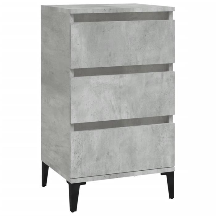VidaXL Bedside Table Concrete Grey 40x35x70 Cm Engineered Wood 819672