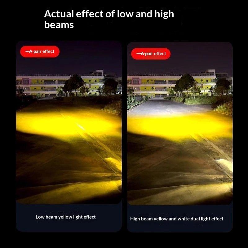 1/2Pcs Dual Color Motorcycle Headlight Fog Lamp Motorcycle Led Fog Lights Double Led Mini Driving Light