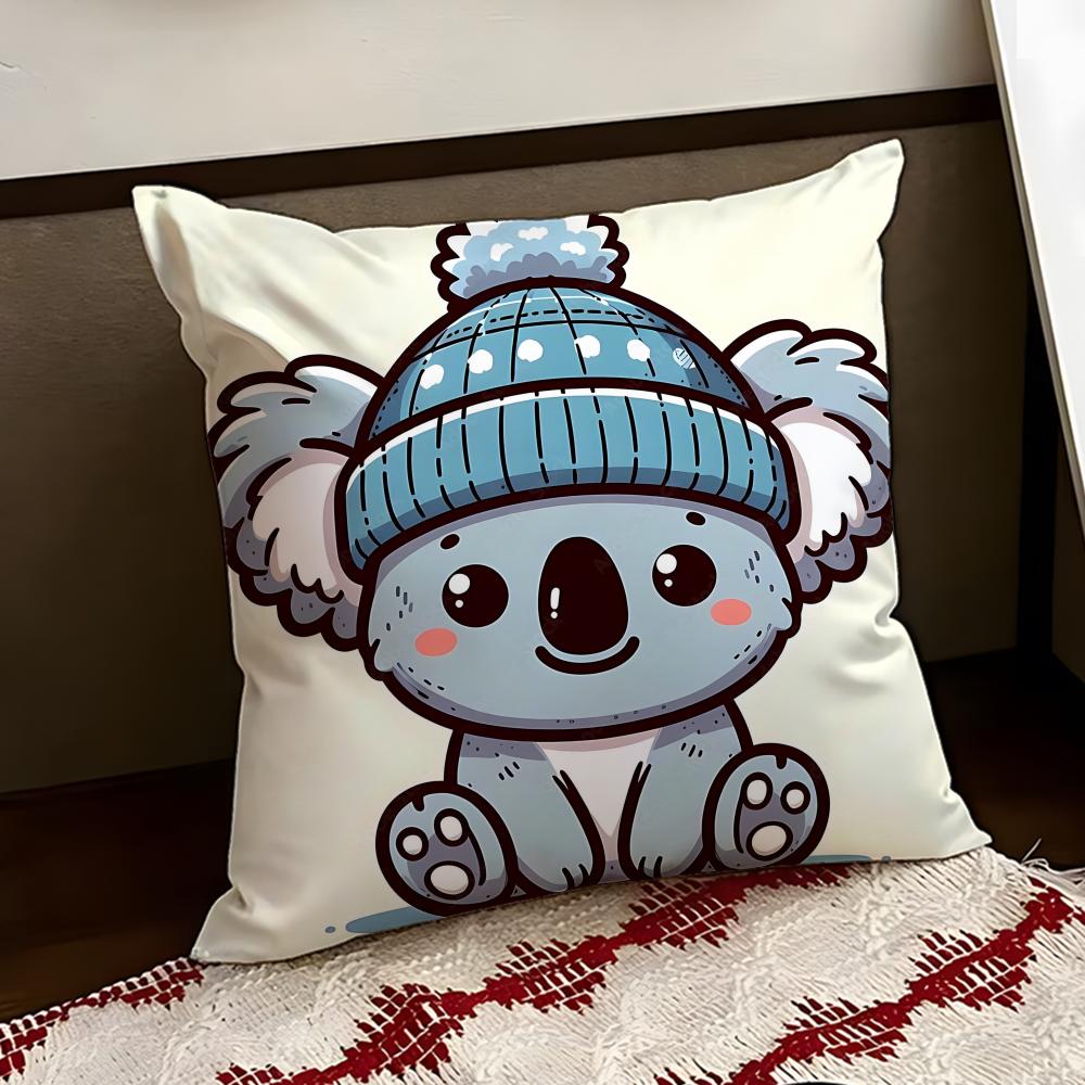 Round Koala Cushion Cover Reversible Soft Durable Pillow Cover Home  Car MultiScene Use for Daily Comfort