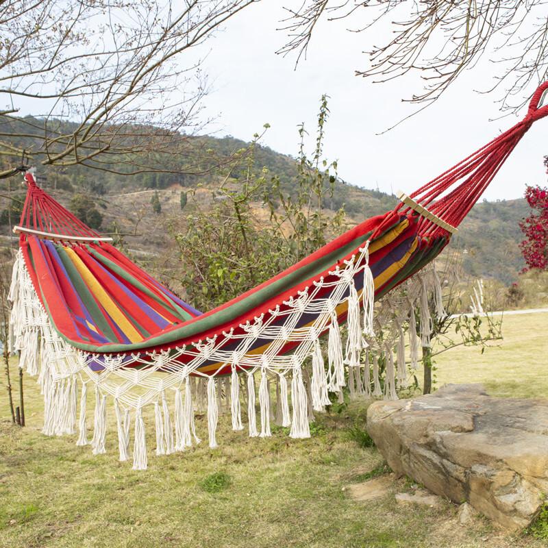 IOSN Exotic Tassel Double Outdoor Hammock