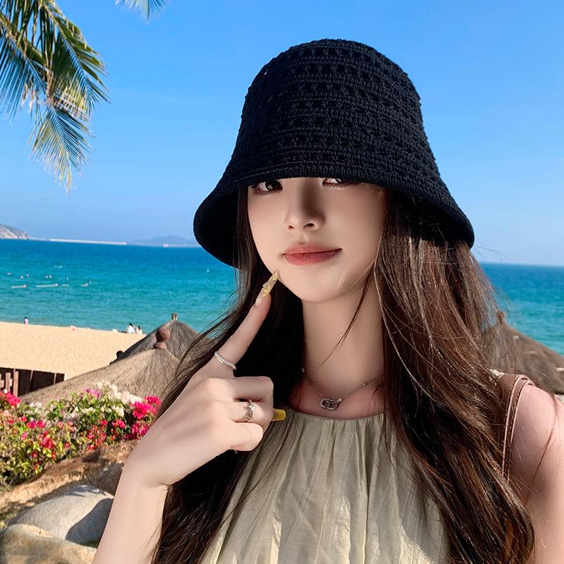 Premium Sense Silk and Linen Woven Bucket Straw Hat, Light and Breathable In Summer, Washbasin Hat, Outdoor Fashion Sun Hat