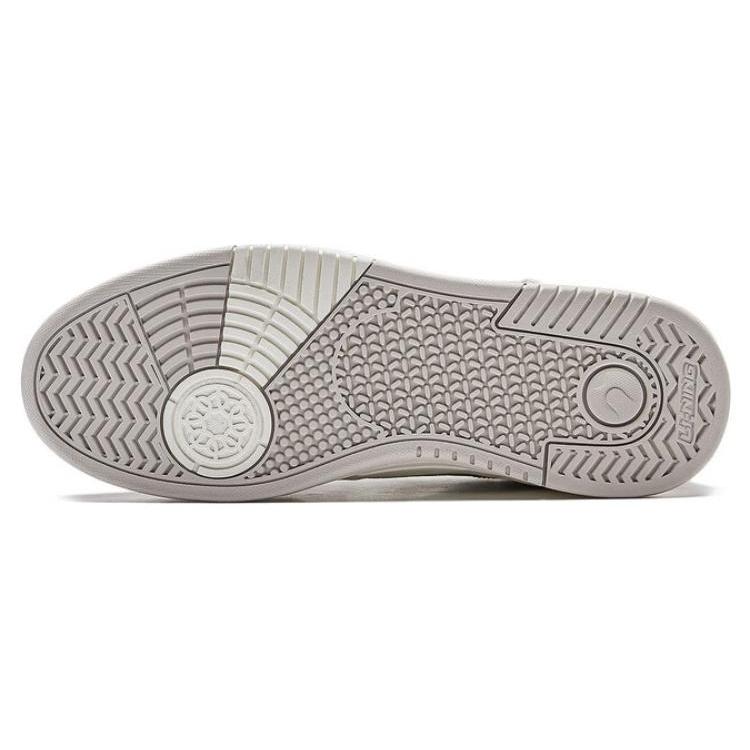 Li Ning Jiangyue Cushioning Low Top Skateboard Shoes Women's White Gray Brown AGCT294-4
