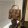 College style plaid backpack female autumn new dachshund dog student class handbag retro backpack