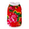 Big flower padded jacket cat clothes to keep warm in autumn and winter can pull two-legged vests into kittens and dogs pet clothing