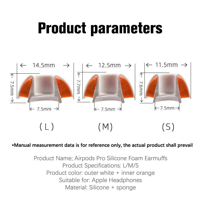 

1 пара сменных насадок из пеноматериала, чехлы для наушников Airpods Pro, аксессуары 12.5*7.7mm