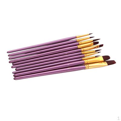 10 Pieces Artist Nylon Hair Paintbrushes Acrylic Supplies