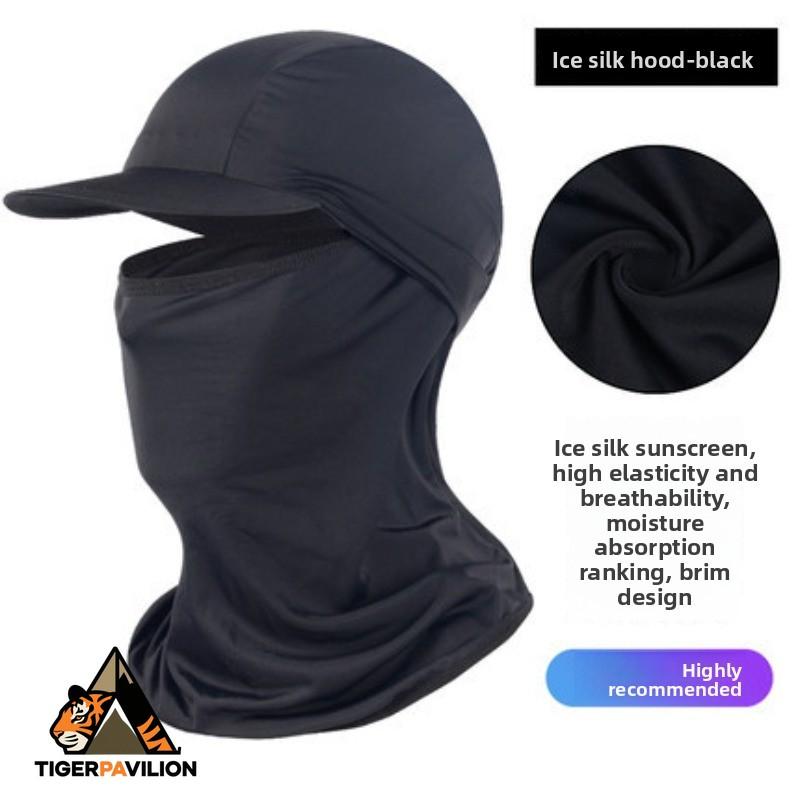 

Солнцезащитный крем для лица, солнцезащитный капюшон, шляпа с УФ-защитой, головные уборы из ледяного шелка для мужчин и женщин, велоспорт, скалолазание, солнцезащитный крем, капюшон для верховой езды чёрный