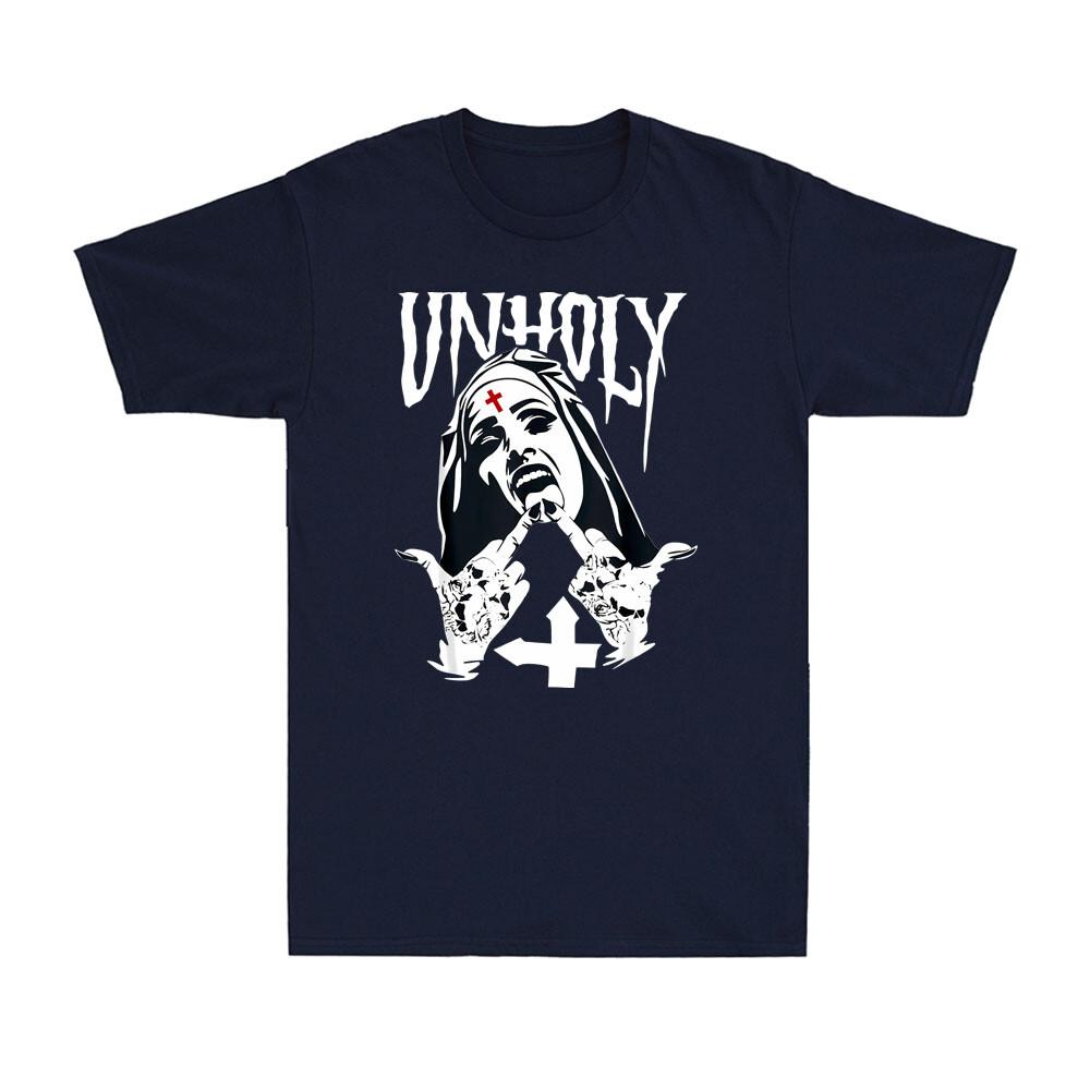 Satanic Nun Tattoos Unholy Gothic Evil Antichrist Vintage Unisexs Tshirt Tshirt