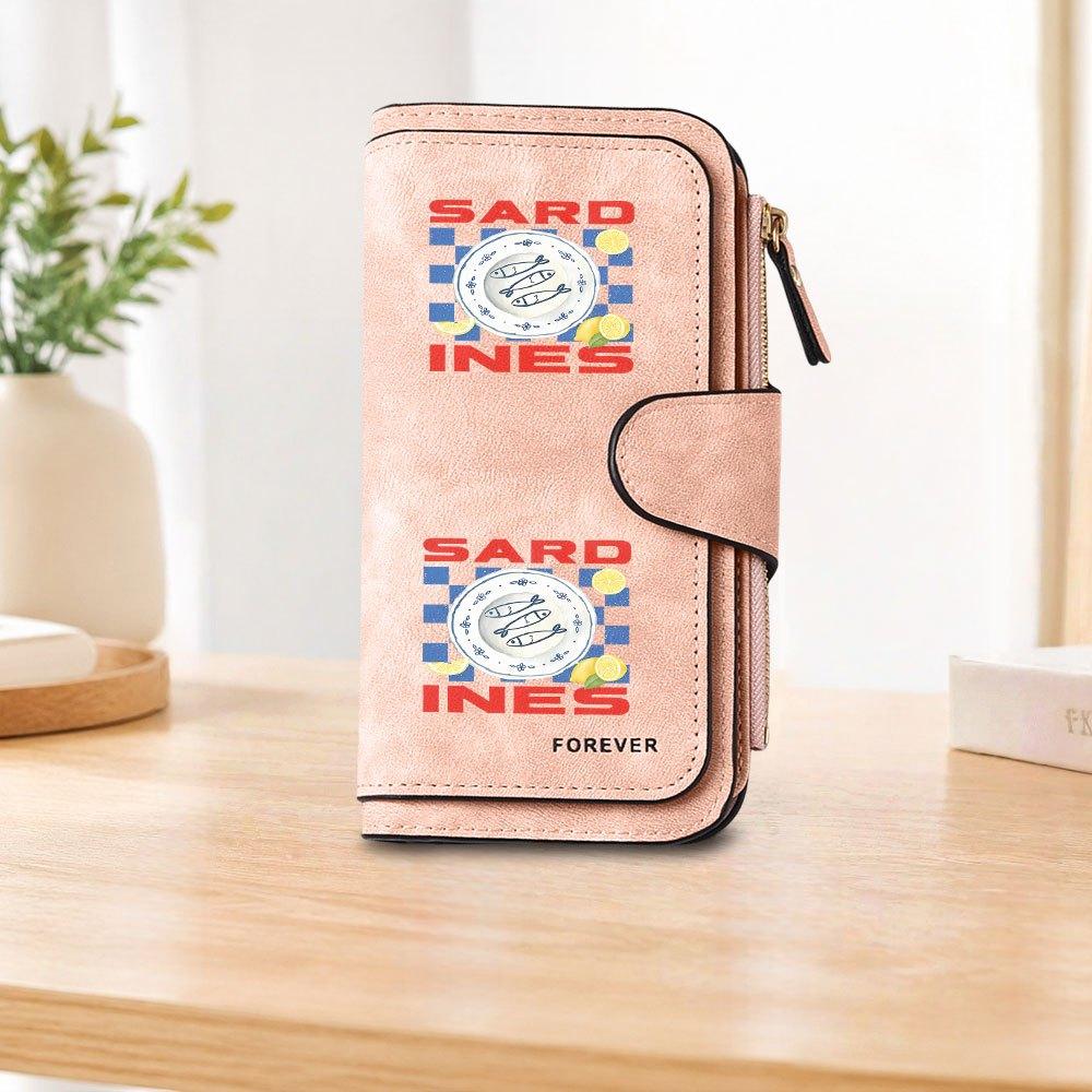Sardine Lemon Long Zipper Wallet, Large Capacity Card Holder, Unisex Clutch Bag, Fashionable Zipper Coin Purse, Suitable for Daily Use, A Great Gift