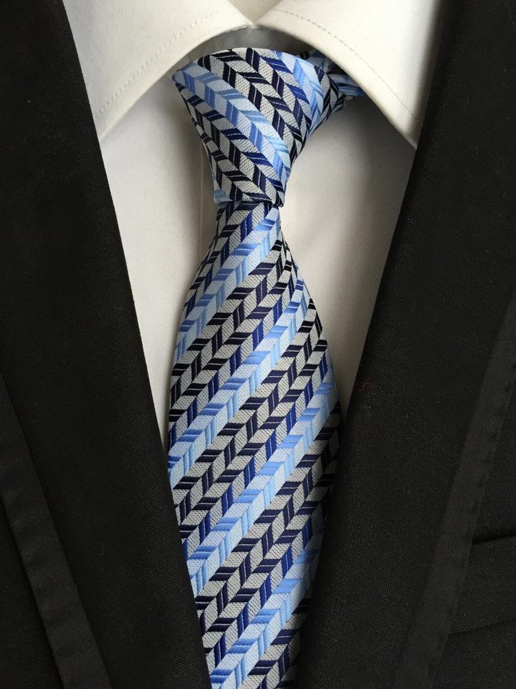 8cm Polyester Striped Men's Tie for Professional Business Attire