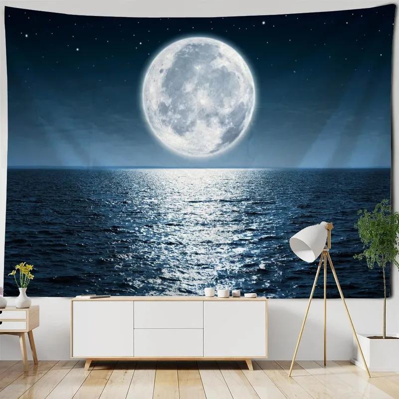Cave Scenery Moon Pattern Tapestry Home Wall Decoration Tapestry Bedroom Living Room Tapestry