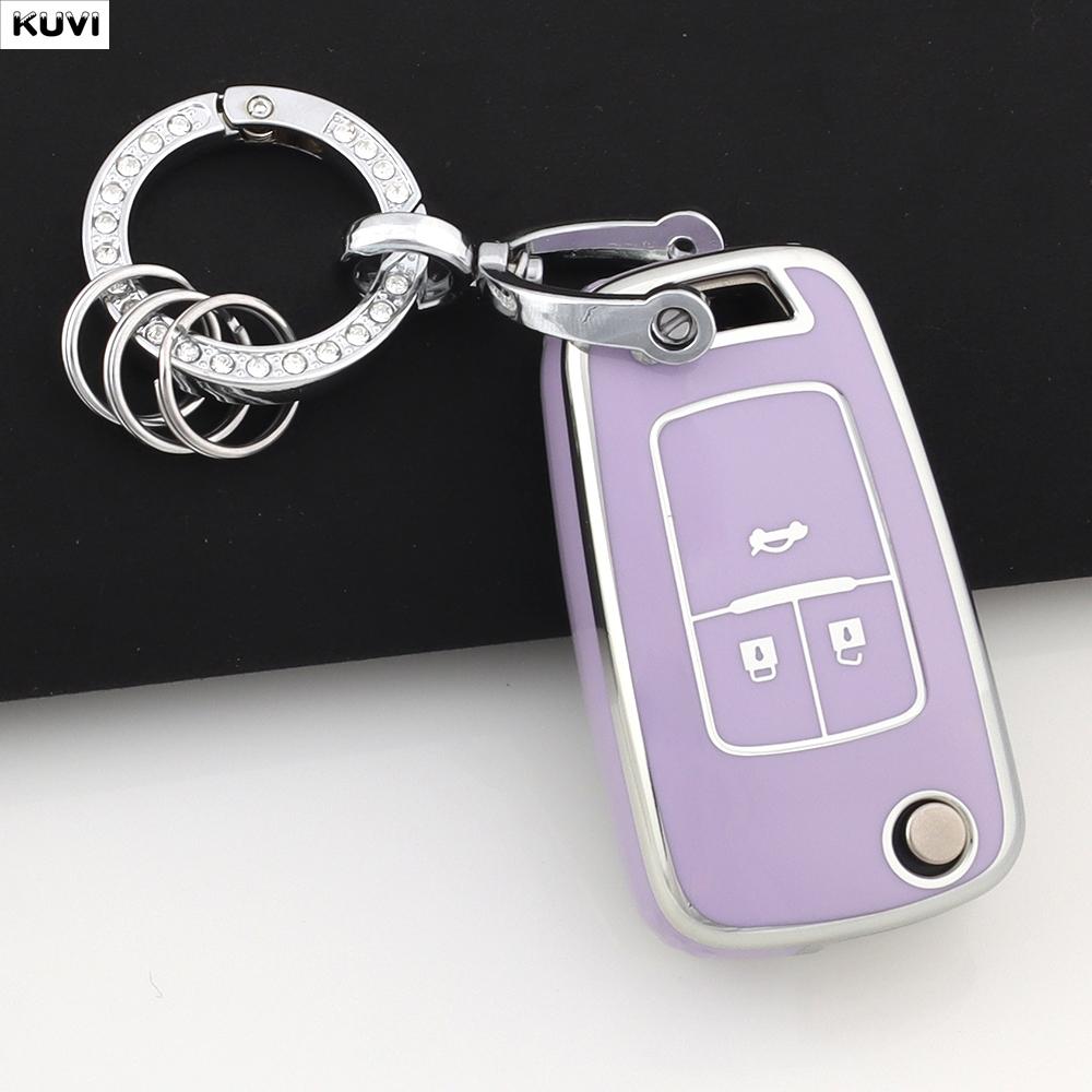 3 4 Buttons Tpu Car Folding Key Case Cover Fob Keychain For Chevrolet Cruze Aveo Camaro Epica Lova Sail Spark Opel Astra Corsa