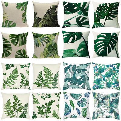 New Nordic Green Plant Printed Pillow Case Sofa Pillow Leaf Series Decorative Pillow Linen