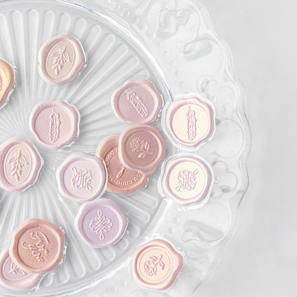 18pcs Vintage Wax Seal Stamp Stickers DIY Scrapbooking Journal Planner Decorations Envelope Plastic Sealing Wax Labels