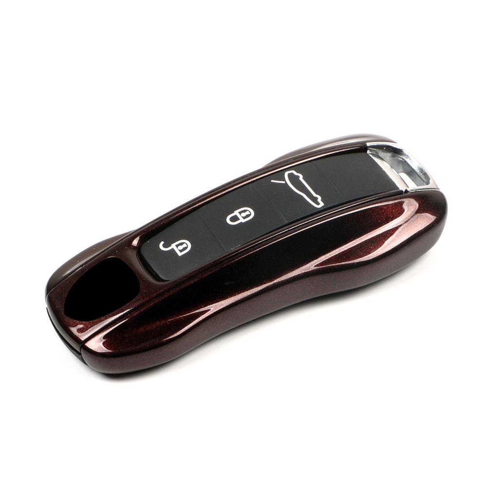 For Porsche Key Cayenne Macan911 Paramela 718 Taycan Mahogany Red Key Case
