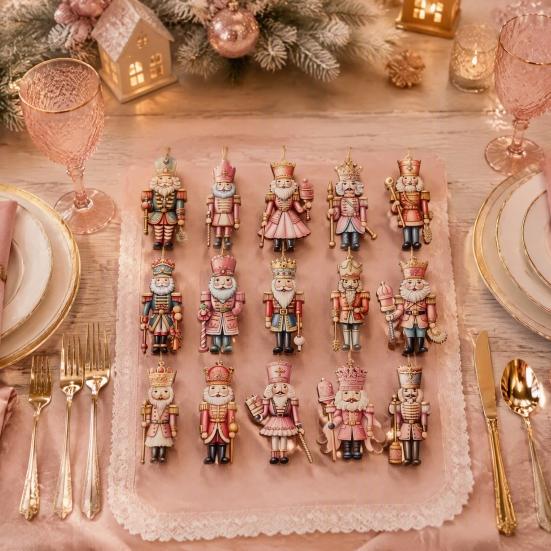 Holiday Atmosphere Decorations for Shop Christmas Nutcracker Ornaments Tree, Wooden Soldier Tree Hanging Lightweight Flat Decoration, 2D Pendants Xmas