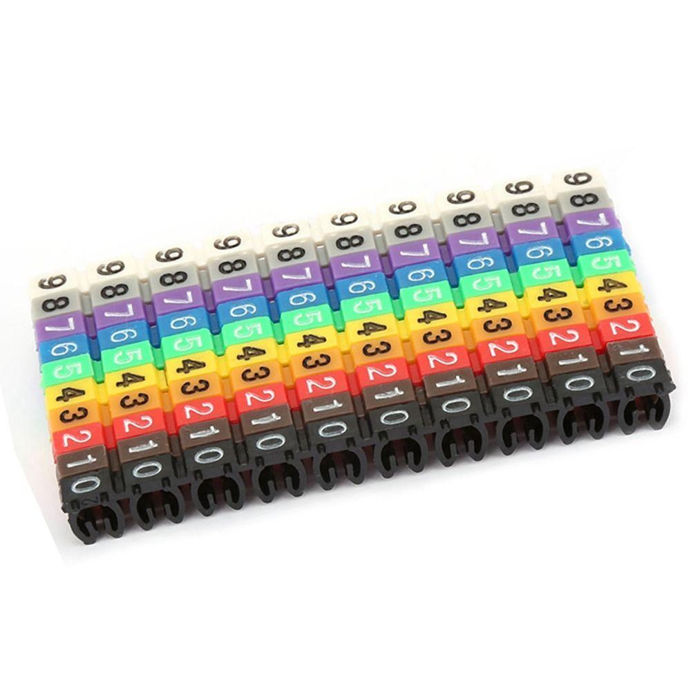 100PCS Plastic Materia Wire Number Label Snap-fit design Wire Label Tube Cable Identification