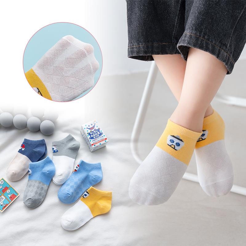 

5 шт. детские носки, новые весенние и летние тонкие сетчатые носки, однотонные хлопковые носки для мальчиков и девочек, носки, большие детские носки