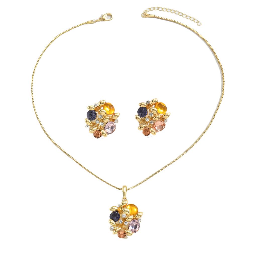 Set geometric cu diamante, colier lung, set de bijuterii, cercei neregulați, lanț de claviculă