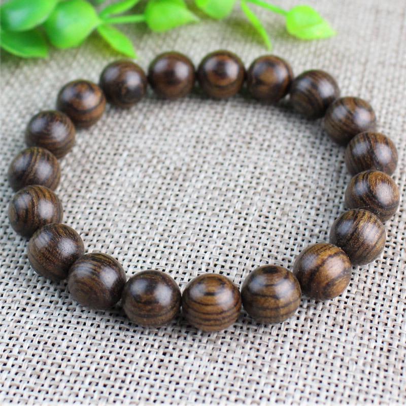 Sandalwood 10MM Single Loop Bracelets - Unisex Buddhist Beads Rosary Jewelry
