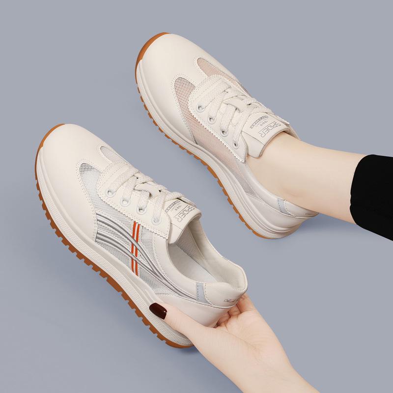 Women's Soft-Soled White Sports Shoes - Lightweight, All-Season, Casual Running & Travel Footwear for Spring & Autumn 2024