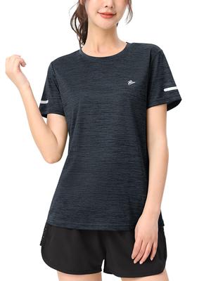 TACVASEN Manga Curta Esporte Exercício Fitness Tênis Liso Manga Curta Tamanho XL Top Feminino, Secagem Rápida, Usar, Usar, Verão, Usar, Cor, Treinador,