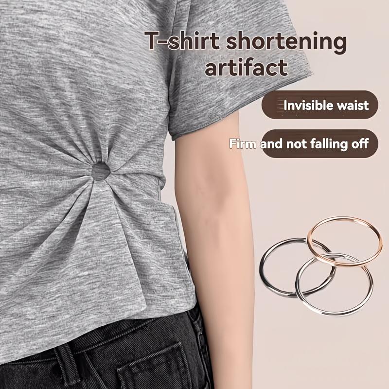 2/4 Pezzi Cinghie Regolabili con Bottoni a Pressione - Clip Regolabili per Orlo e Polsini per Regolazioni Rapide Senza Cuciture su T-shirt, Camicie, Vestiti