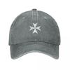 CROSS MALTA Maltese Amalfi Cross Maltese Cross Knights Hospitaller WHITE On BLACK Baseball Cap Luxury Brand Unisex Caps Women'S