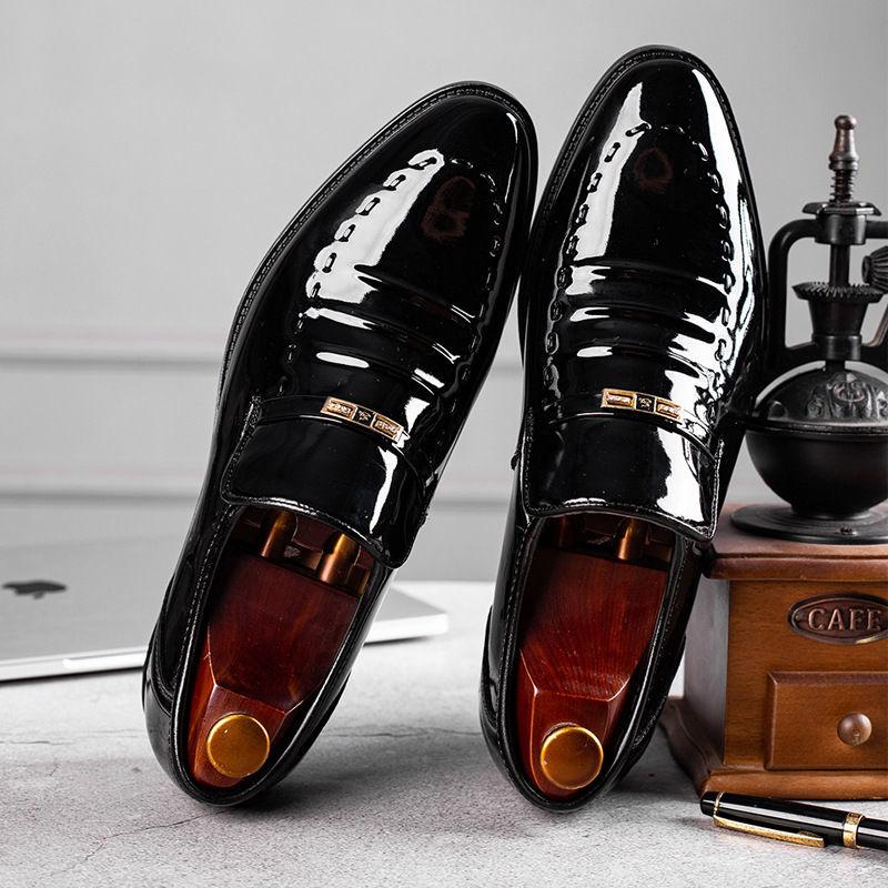 Slip-on Lightweight Patent Leather Men's Formal Shoes Office 2026 Trend Low Price Party Not Casual Official New Social Shoe Male