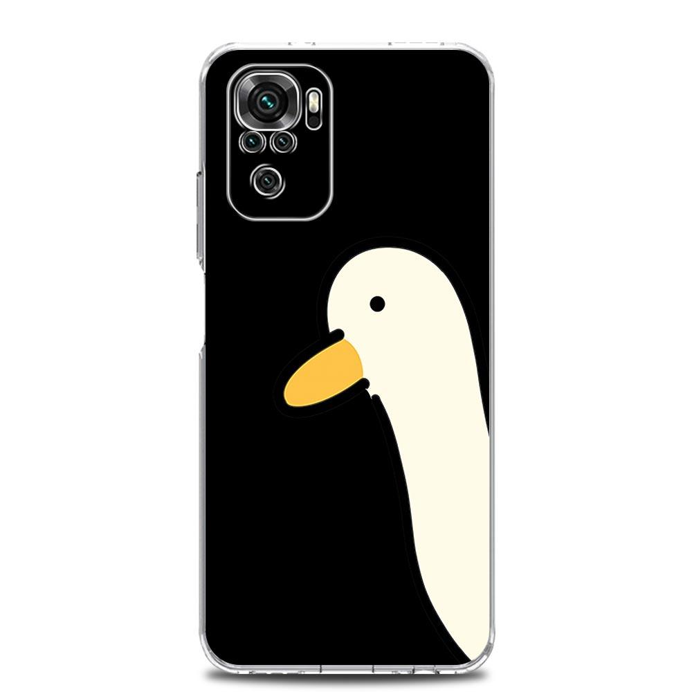 Cartoon Doubt Duck Clear Phone Case For Xiaomi Redmi Note 12 5G 9S 9 8 10 11 Pro+ 9T 8T 10C 9C 9A 7 Pro Soft Silicone Back Cover