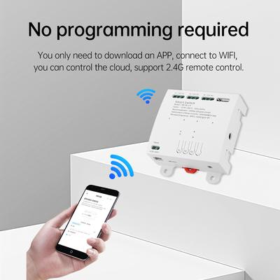 3 Way 4 Way Smart Wifi2.4GHz+ Bluetooth Relay Module AC90-265V 10A No Programming Required Remote Control Relay Switch With Case