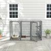 71" Outdoor Wooden Cat House with Three Platforms, Large Door, Water-Resistant Roof, for Multiple Cats, Grey